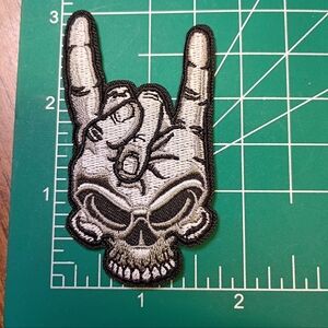 2/$10 Rock On Skull Patch
